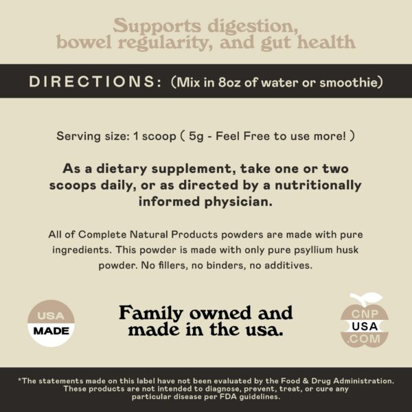 Suplemento de fibra psyllium orgánico para bienestar digestivo