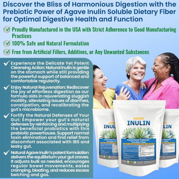 Suplemento de fibra suave prebiótica inulina orgánica