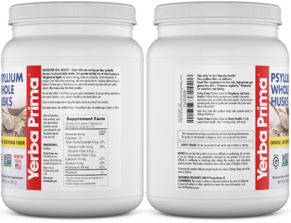 Suplemento fibra psyllium paquete doble 2 unidades Yerba Prima