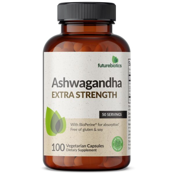 Suplemento futurobiotics Ashwagandha no contiene OMG gluten soya