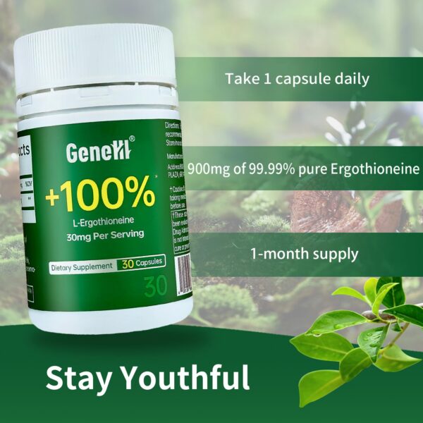 Suplemento GENEIII para salud sueño y reducción del estrés ergothioneína