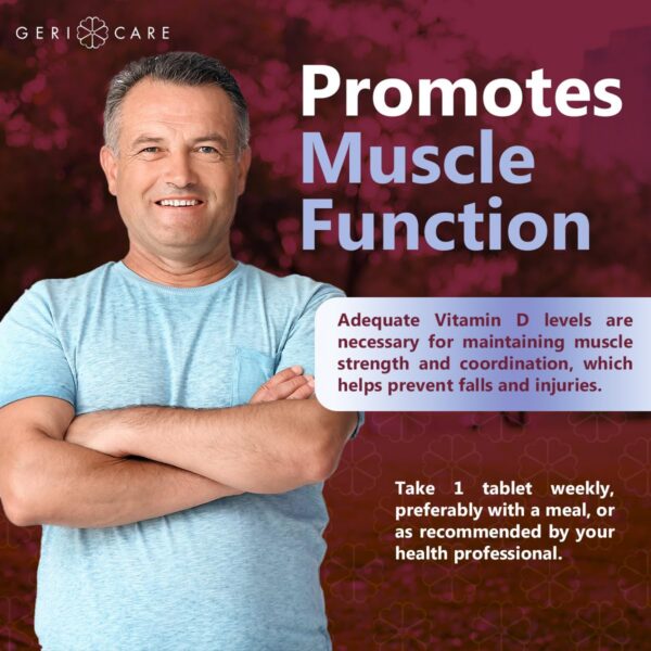 Suplemento GeriCare vitamina D 1,250 mcg para salud ósea y muscular