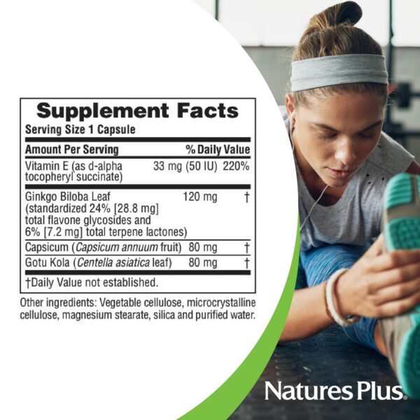 Suplemento Ginkgo Biloba libre de gluten NaturesPlus
