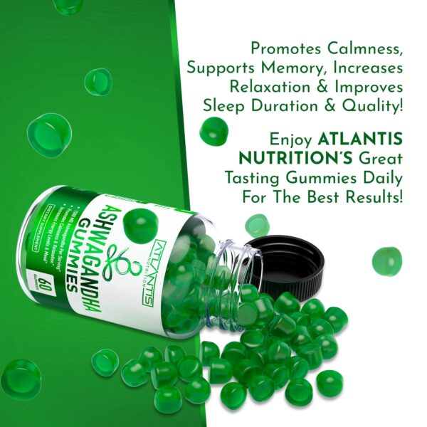 Suplemento gomitas Ashwagandha apoyo inmunológico y bienestar