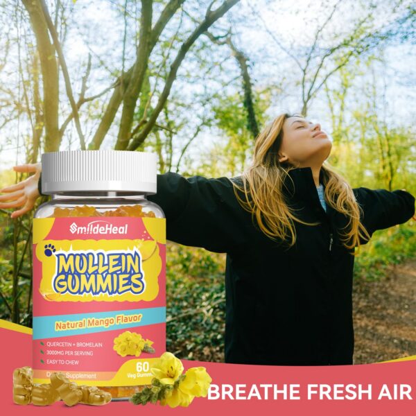 Suplemento gomitas mullein con bromelina y quercetina