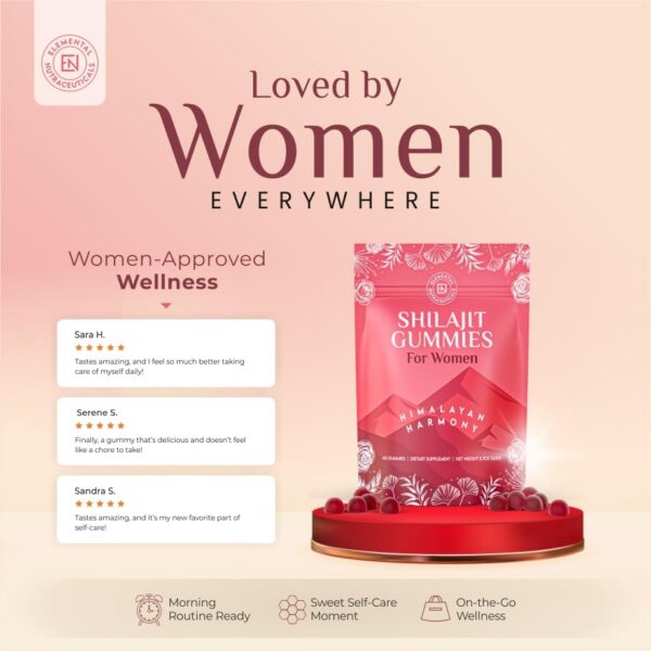 Suplemento en gomitas Shilajit energía equilibrada para mujeres