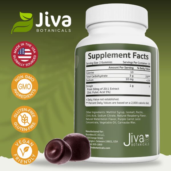 Suplemento gomitas Shilajit Himalayo pectina sin colorantes