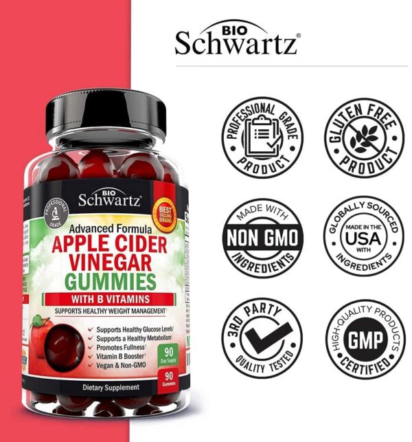 Suplemento gomitas vinagre manzana BioSchwartz 90 unidades
