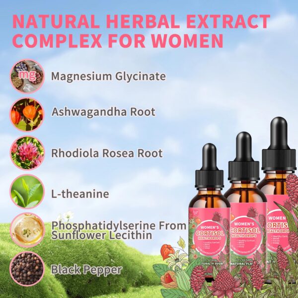 Suplemento gotas líquidas de cortisol Hudetex para equilibrio adrenal mujer