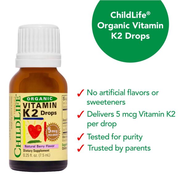 Version 1.0.0 Suplemento gotas Vitamina K2 orgánico para infantes ChildLife Essentials