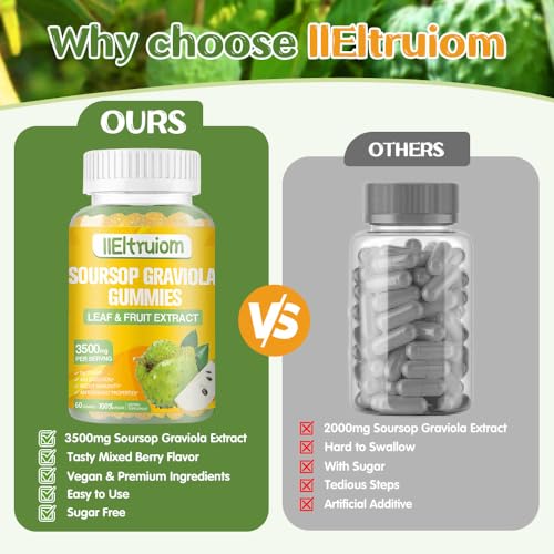 Suplemento de guanábana con vitamina C y zinc para adultos
