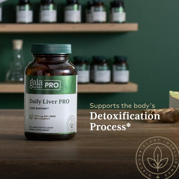 Suplemento hepático potente Gaia Herbs Pro Daily Liver 120 contar