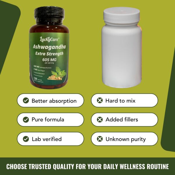 Suplemento herbáceo Luckycare ashwagandha 600mg por cápsula