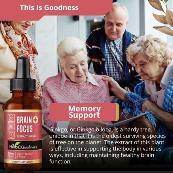 Suplemento Herbal Goodness enfoque y energía mental en gotas