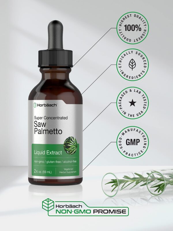 Suplemento herbal Saw Palmetto Horbäach botella 2 oz
