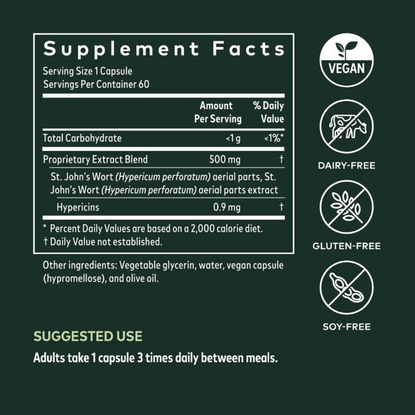 Suplemento Hierba de San Juan Gaia Herbs 60 cápsulas veganas