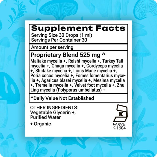 Suplemento de hongos vegano y no transgénico