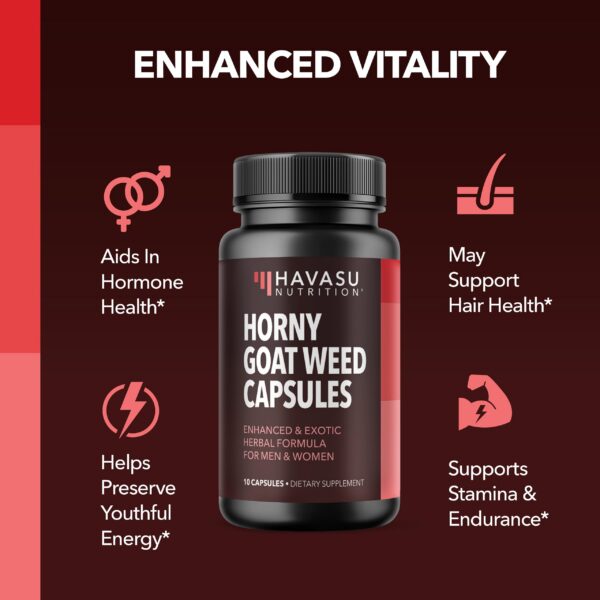 Suplemento Horny Goat Weed para hombres y mujeres en viaje