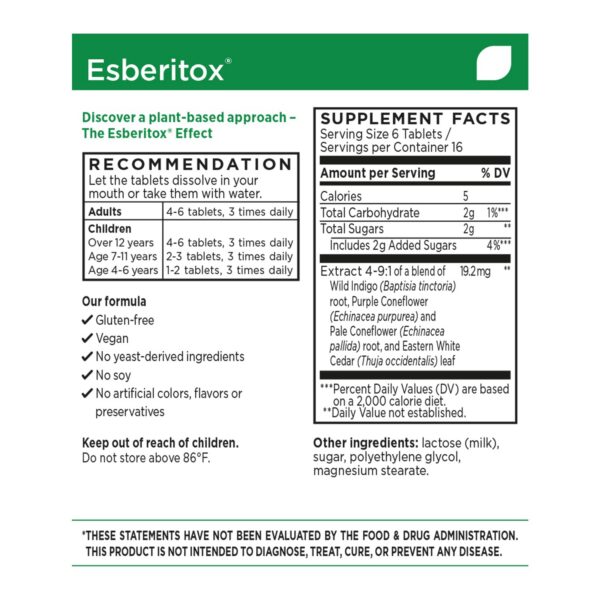 Suplemento inmune ESBERITOX con raíz índigo y equinácea