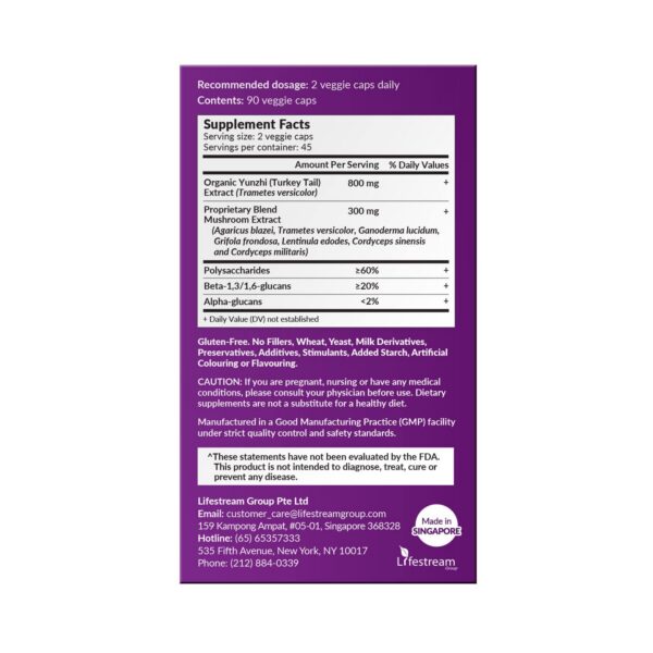 Suplemento inmunológico con hongos orgánicos certificado USDA