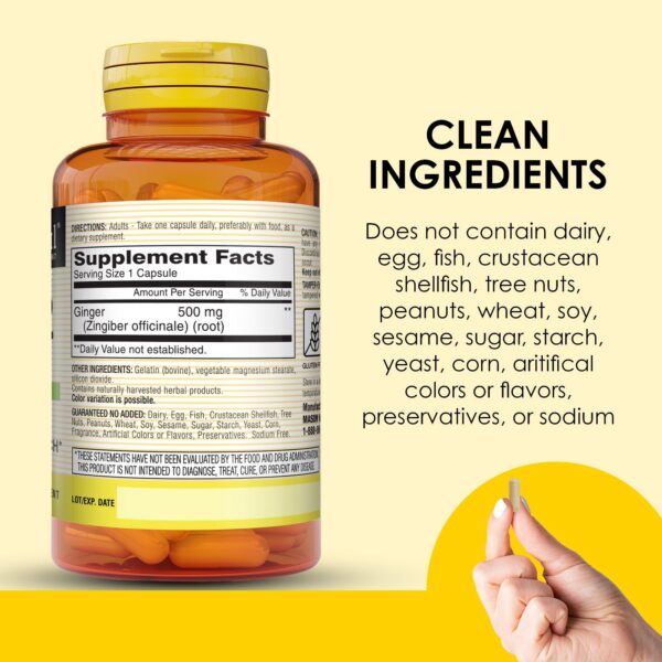 Suplemento jengibre Mason Natural apoya digestión y salud articular