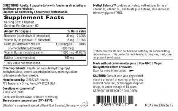 Version 1.0.0 Suplemento Klaire Labs Methyl Balance vitaminas B metiladas