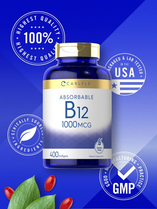 Suplemento libre de gluten y no OGM vitamina B12 Carlyle