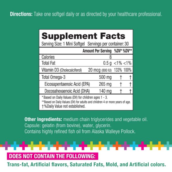 Suplemento Lifetrients Learn+D omega 3 niños envase