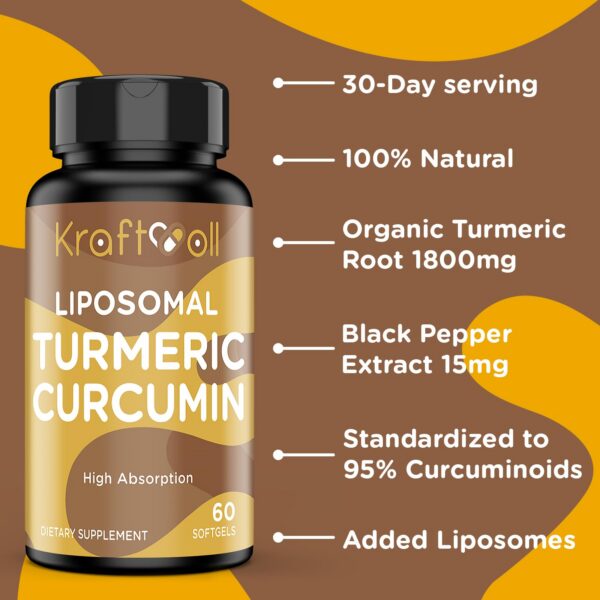 Suplemento liposomal cúrcuma en cápsulas para adultos 60 unidades