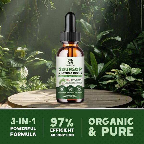 Suplemento líquido de guanábana con antioxidantes naturales