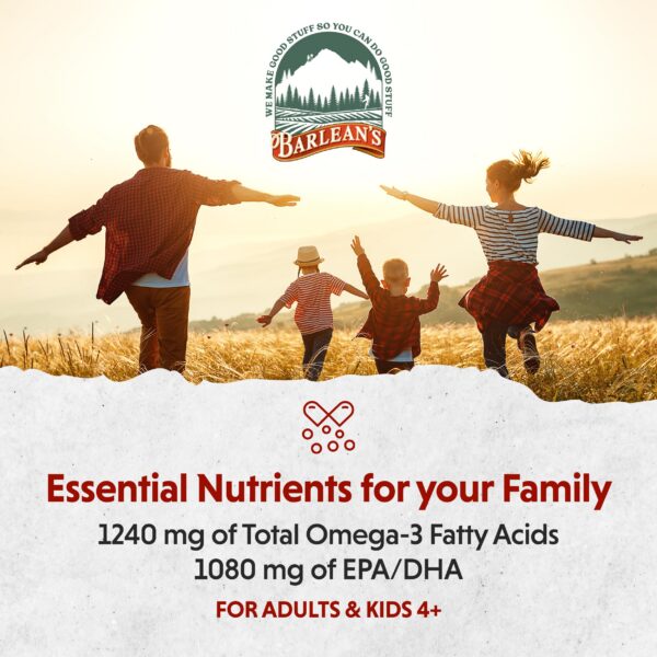 Suplemento líquido Omega 3 Barlean's sin sabores ni colores artificiales