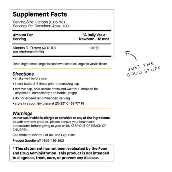 Suplemento líquido orgánico Genexa vitamina D para bebés