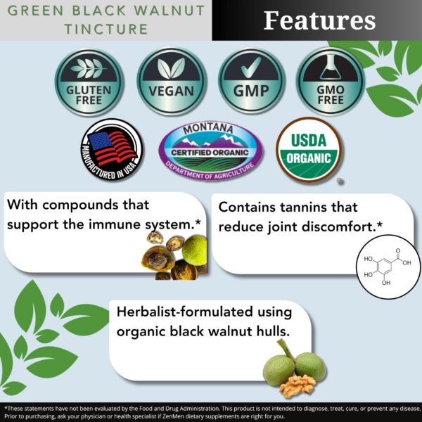 Suplemento líquido Zenmen nogal negro verde para vitalidad