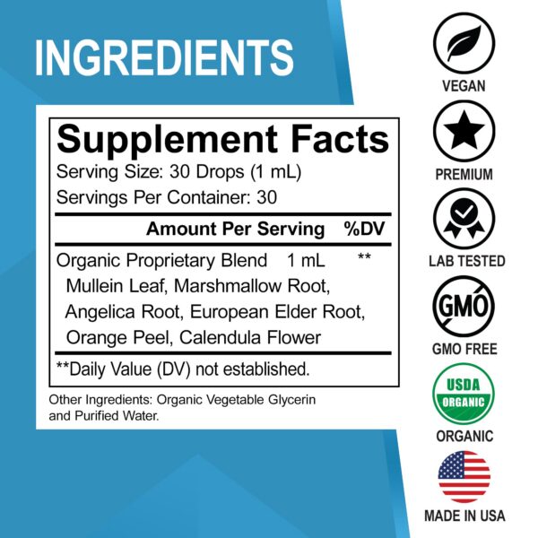 Suplemento herbal líquido para limpieza pulmonar y detox