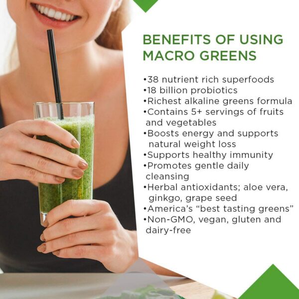 Suplemento macro greens sin GMO vegano saludable
