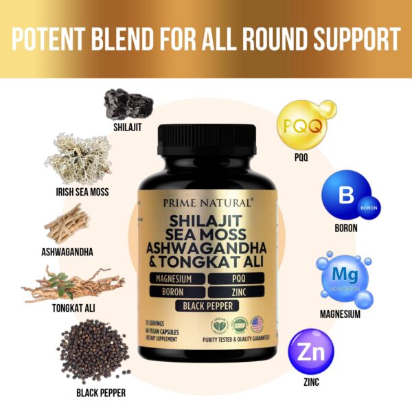 Suplemento saludable magnesio, boro, zinc y PQQ