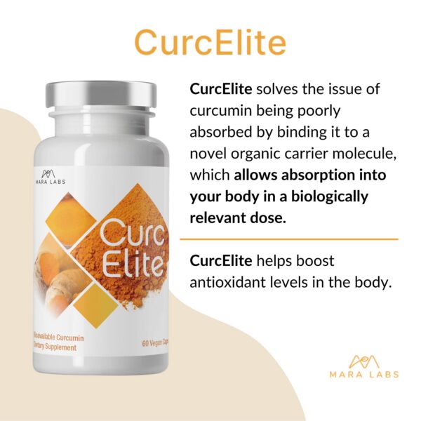 Suplemento Mara Labs CurcElite en cápsulas veganas