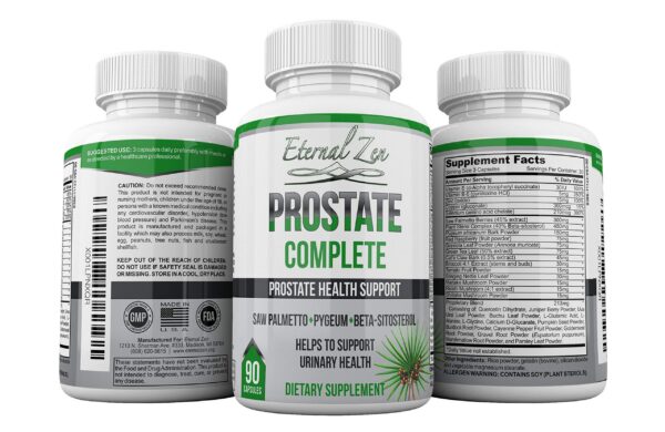 Suplemento masculino Prostate Complete con ingredientes naturales