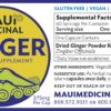 Suplemento Maui Medicinal Herbs jengibre 375 mg por cápsula orgánico