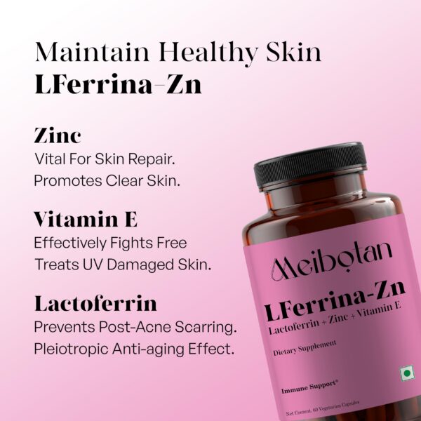 Suplemento MEIBOTAN lactoferrina zinc vitamina e apoyo salud intestinal