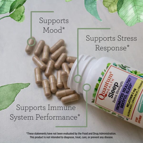 Suplemento melatonina 5mg Quantum Health bienestar sueño