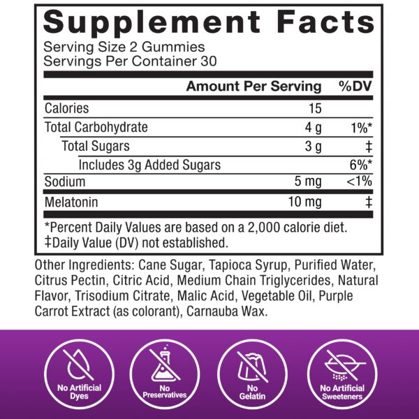 Suplemento melatonina gomitas Somnapure 120 unidades