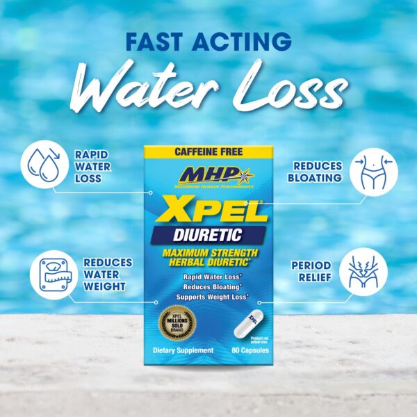 Suplemento MHP Xpel 80 cápsulas diurético para mujeres y hombres