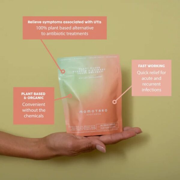 Suplemento MOMOTARO APOTHECA natural para salud vaginal y urinaria