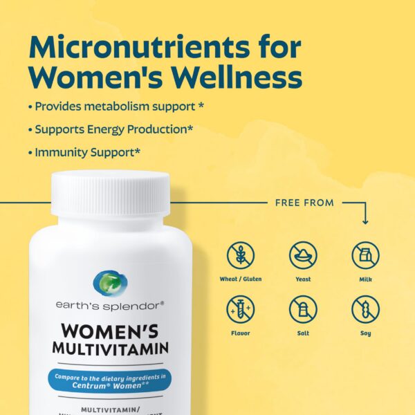 Suplemento multivitamínico Earth's Splendor para mujeres salud