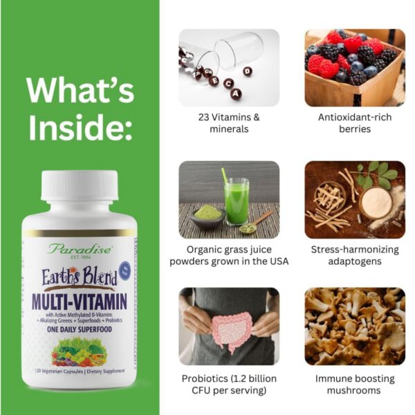 Version 1.0.0 Suplemento multivitamínico Paradise Herbs con extractos de hierbas orgánicas