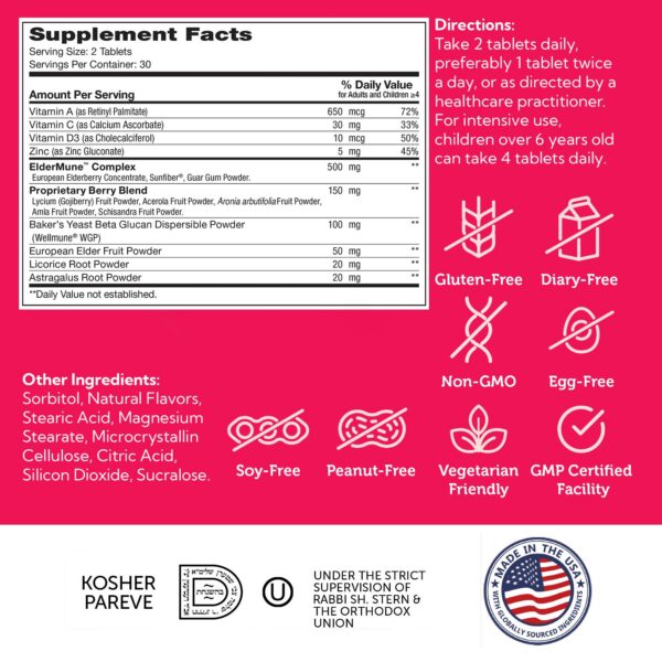 Suplemento multivitamínico Zahler Kids con zinc y saúco para niños