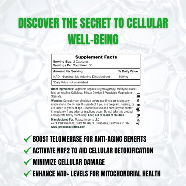 Suplemento NAD Probase Nutrition testado por terceros