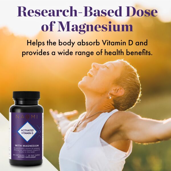Suplemento NAOMI vitamina D3 con magnesio para energía y estado de ánimo