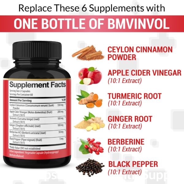 Suplemento natural 6 en 1 con canela de Ceilán y otros ingredientes